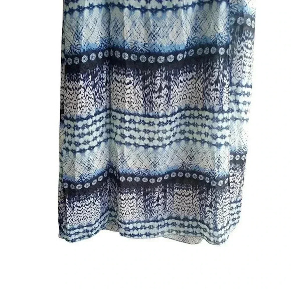 NEW Maurices Blue Mixed Print Chiffon Double Front Slit A-Line Maxi Skirt - Picture 4 of 8